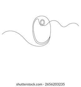 Computer mouse icon  continuous one line drawing  outline vector illustration 