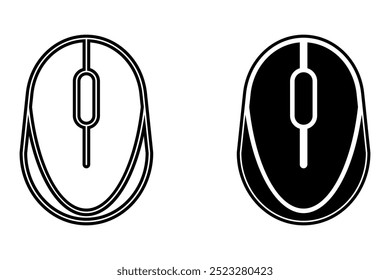 computer mouse icon, computer mouse cursor, click mouse pointer outline style