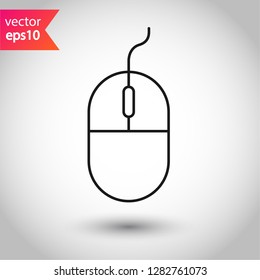 Computer mouse icon. Mouse icon. Computer device linear icon. Mouse vector sign. Flat line symbol