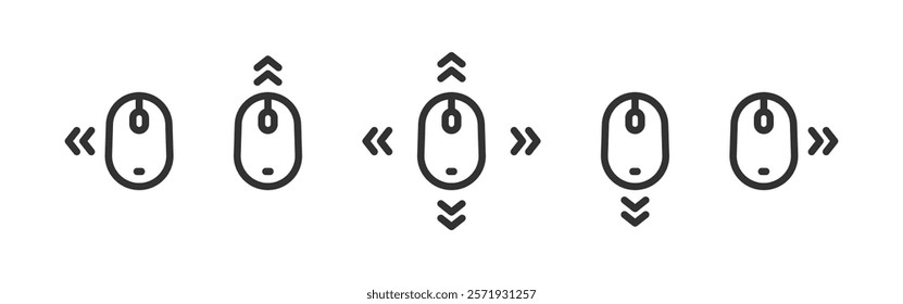 Computer mouse icon. Device scroll. Mouse cursor pointer.