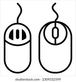 Computer Mouse Icon, Computer Digital Input Device Vector Art Illustration