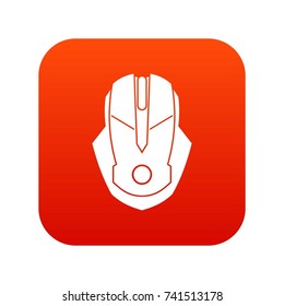 Computer mouse icon digital red for any design isolated on white vector illustration