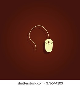 Computer mouse icon. Flat design style.