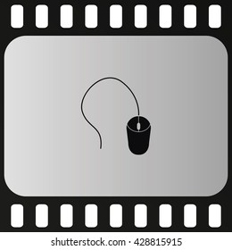 Computer mouse icon. Flat design style.