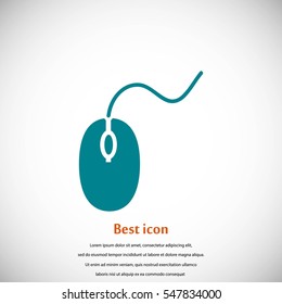 Computer mouse icon, flat design best vector icon