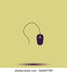 Computer mouse icon. Flat design style.