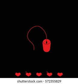 Computer mouse icon. Flat design style.