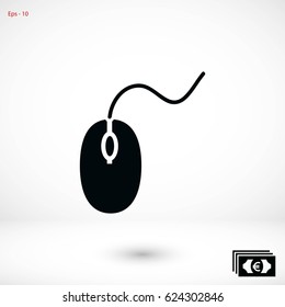 Computer mouse icon, flat design best vector icon