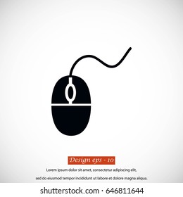 Computer mouse icon, flat design best vector icon