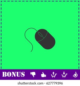 Computer mouse icon flat. Simple vector symbol and bonus icon