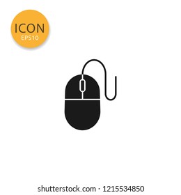 Computer mouse icon flat style in black color vector illustration on white background.