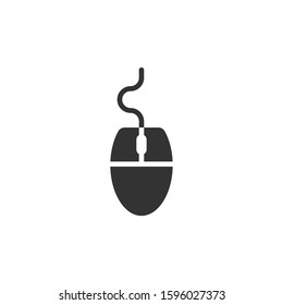 Computer mouse icon in flat style. Cursor vector illustration on white isolated background. Pointer business concept.