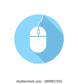 Computer mouse icon in flat style.