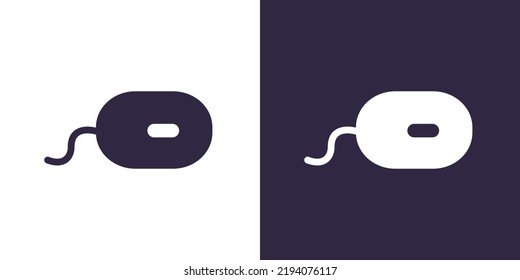 Computer Mouse icon. Isolated black and white vector silhouette.