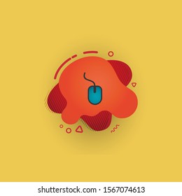 computer mouse icon isolated on abstract background. vector office icon. Abstract banner with liquid shapes. Vector Illustration