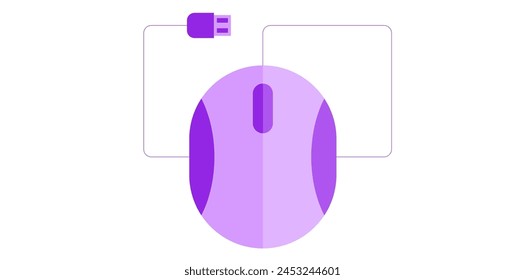 Icono Del Ratón Del Ordenador Aislado Sobre Fondo Blanco, Ilustración vectorial Electrónica Del Dispositivo.	