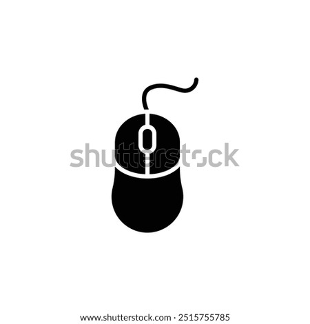 Computer Mouse Icon Line Art - Essential PC Navigation Peripheral Illustration, Simple Computer Mouse Drawing, User Interface Navigational Tool Graphic