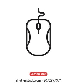 Computer Mouse Icon in line style isolated on white background. Vector illustration