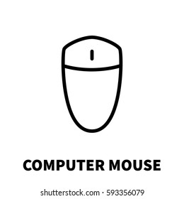 Computer mouse icon or logo in modern line style. High quality black outline pictogram for web site design and mobile apps. Vector illustration on a white background.