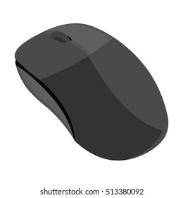 Computer mouse icon in monochrome style isolated on white background. Personal computer symbol stock vector illustration.