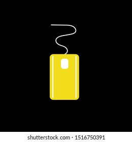 Computer mouse icon on black backround