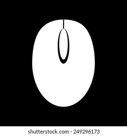 computer mouse icon on a black background