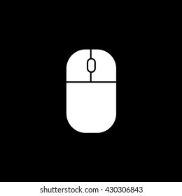 Computer Mouse Icon On Black Background
