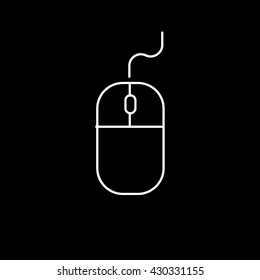 Computer Mouse Icon On Black Background