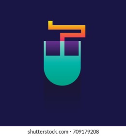 computer mouse icon on blue background. logo. symbol. Technology. vector. illustration