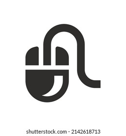 Computer mouse icon on white background