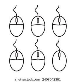 Computer mouse icon on white background. Editable stroke. Vector illustration EPS 10.