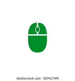 computer mouse icon on white background. Green icon