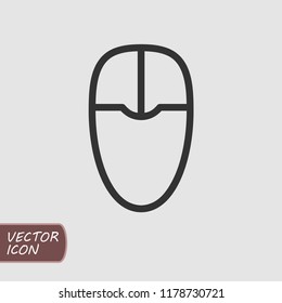 Computer mouse icon in outline flat style. Vector illustration.