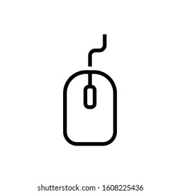 computer mouse icon in outline style on white background, for website design, mobile application, ui