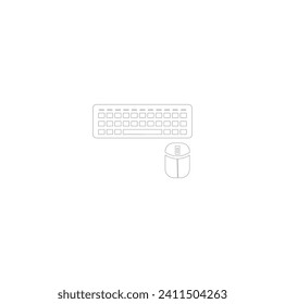 Computermaus-Symbol im Umriss-Stil einzeln auf weißem Hintergrund. Stockillustration zum Thema Personal Computer-Symbol. Wireless Vektorcomputer Maus, Line Art, eps10.