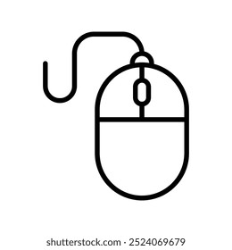 computer mouse icon. Outline style design isolated on white background