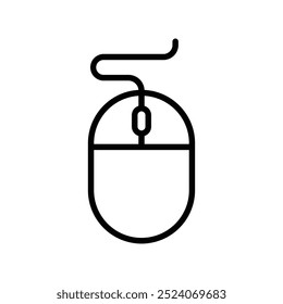 ícone do mouse. Design de estilo de estrutura de tópicos isolado no plano de fundo branco