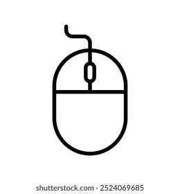 computer mouse icon. Outline style design isolated on white background