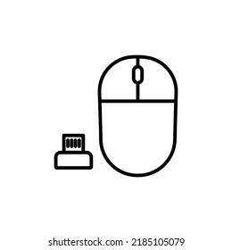 icono del ratón del equipo. Icono relacionado con la tecnología electrónica. estilo de icono de línea. Diseño sencillo editable