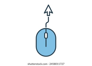 computer mouse icon. icon related to computer. suitable for web site, app, user interfaces, printable etc. flat line icon style. simple vector design editable