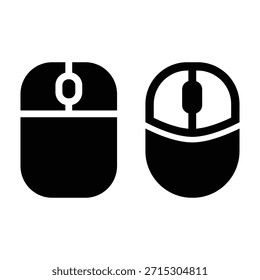 Conjunto de iconos de ratón de computadora en estilo plano negro