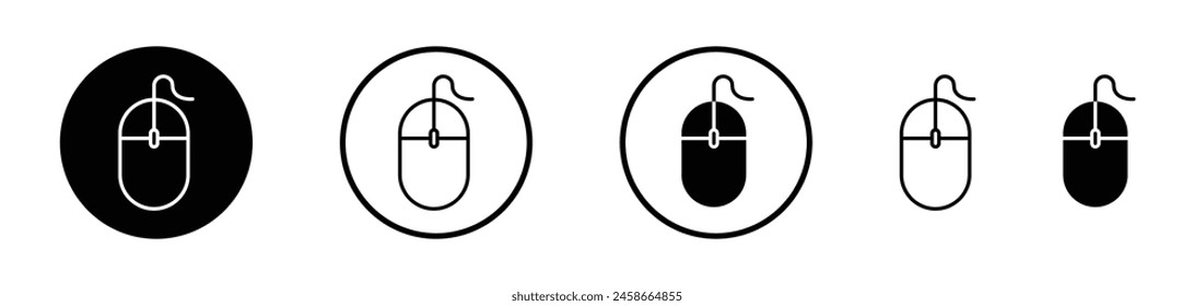 Computer Mouse Icon Set. Desktop mouse vector symbol. Computing navigation sign.