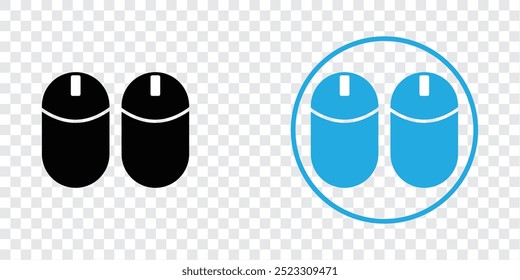 conjunto de ícones de mouse do computador. estilo plano vetor do mouse do computador nas cores preto e azul.