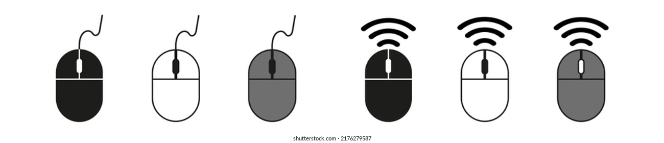 Computer mouse icon set. Isolated on white background. Vector illustration eps10