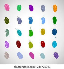 Computer Mouse Icon Set - Isolated On Gray Background - Vector Illustration, Graphic Design Editable For Your Design 