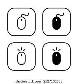 Computer mouse icon set on square line