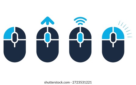 Computermaussymbolsatz mit unterschiedlichen Zuständen