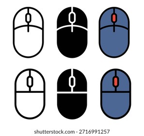 Conjunto de iconos de ratón de computadora. símbolo del ratón. Signo del ratón de la PC. Ilustración vectorial 