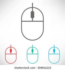 Computer mouse icon. Set of varicolored icons.