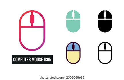 Computer Mouse Icon Set Vector Illustration